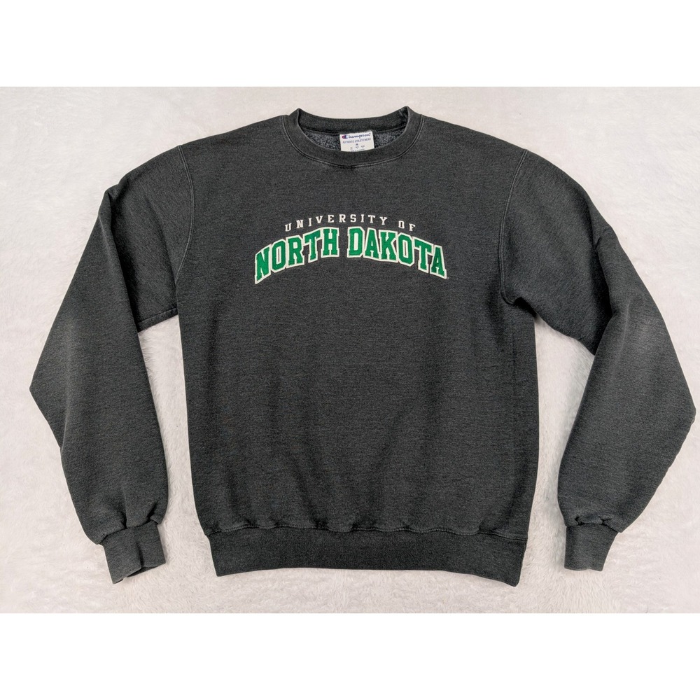 Champion North Dakota University Sweatshirt Men's M Gray Pullover Embroidered